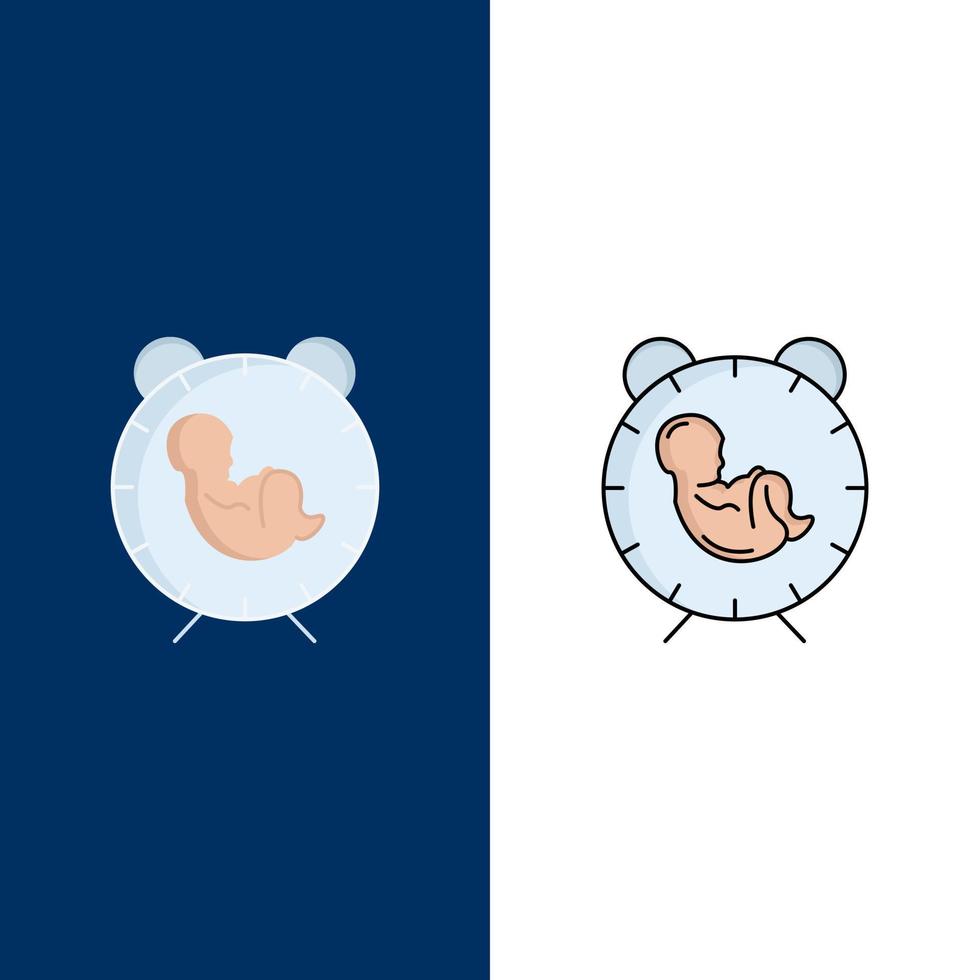 délai de livraison bébé naissance enfant plat couleur icône vecteur