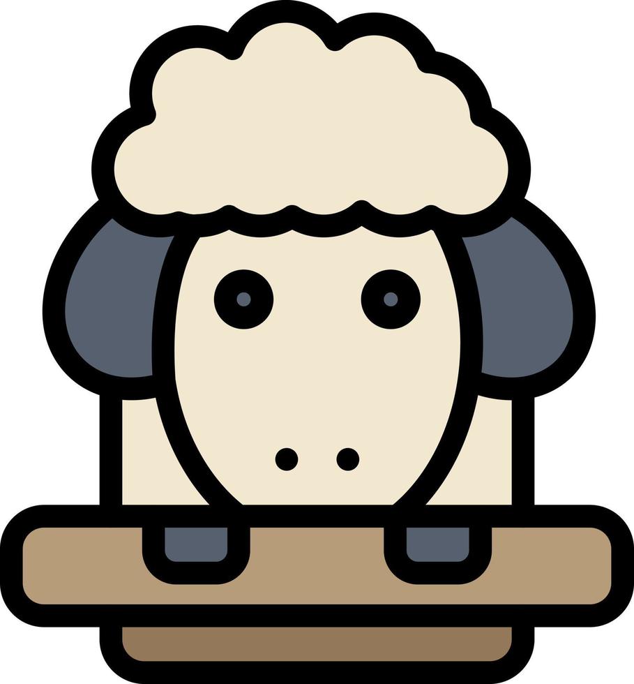 pâques agneau mouton printemps plat couleur icône vecteur icône modèle de bannière