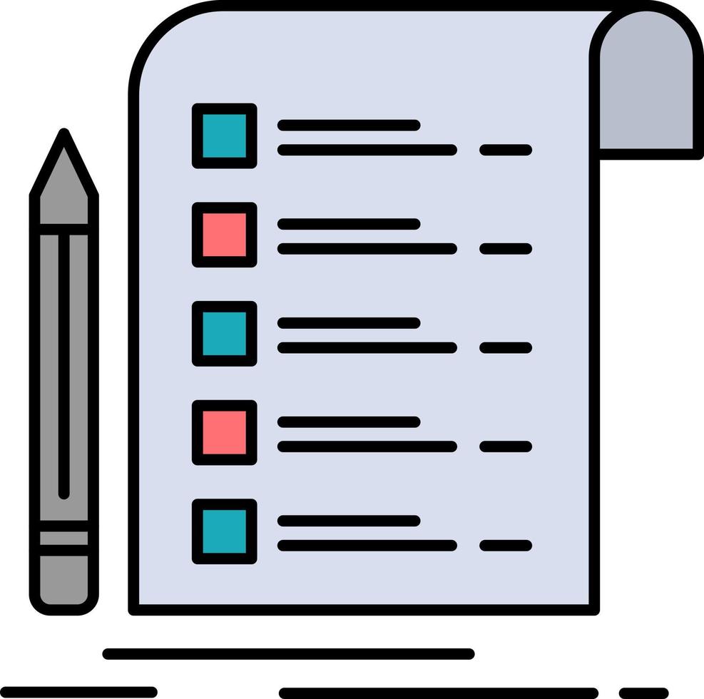 fichier rapport facture carte liste de contrôle plat couleur icône vecteur icône modèle de bannière