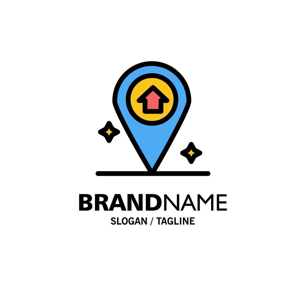 carte navigation maison entreprise logo modèle plat couleur vecteur