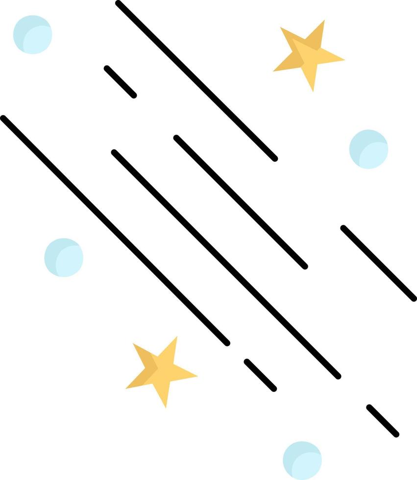 étoile filante étoile filante espace étoiles plat couleur icône vecteur