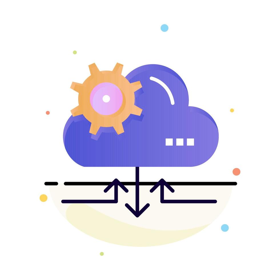 modèle d'icône de couleur plate abstraite de flèche de réglage de nuage vecteur
