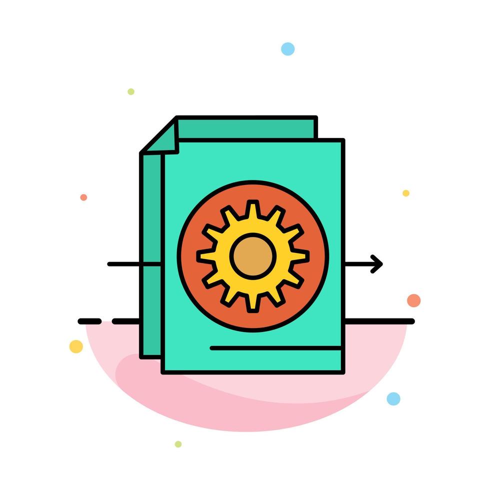 modèle d'icône de couleur plate abstraite de paramètres de fichier de document vecteur
