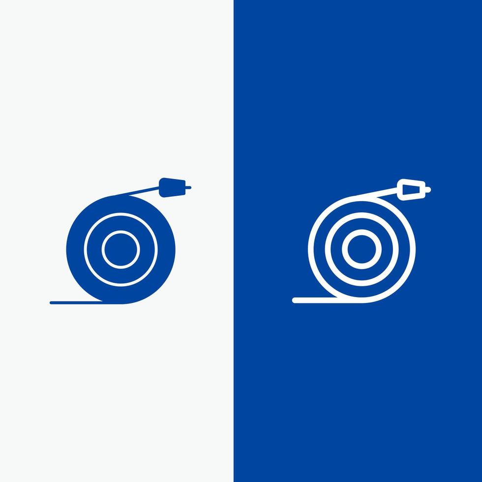 tuyau d'écoulement incurvé ligne d'eau et glyphe icône solide bannière bleue ligne et glyphe icône solide bannière bleue vecteur