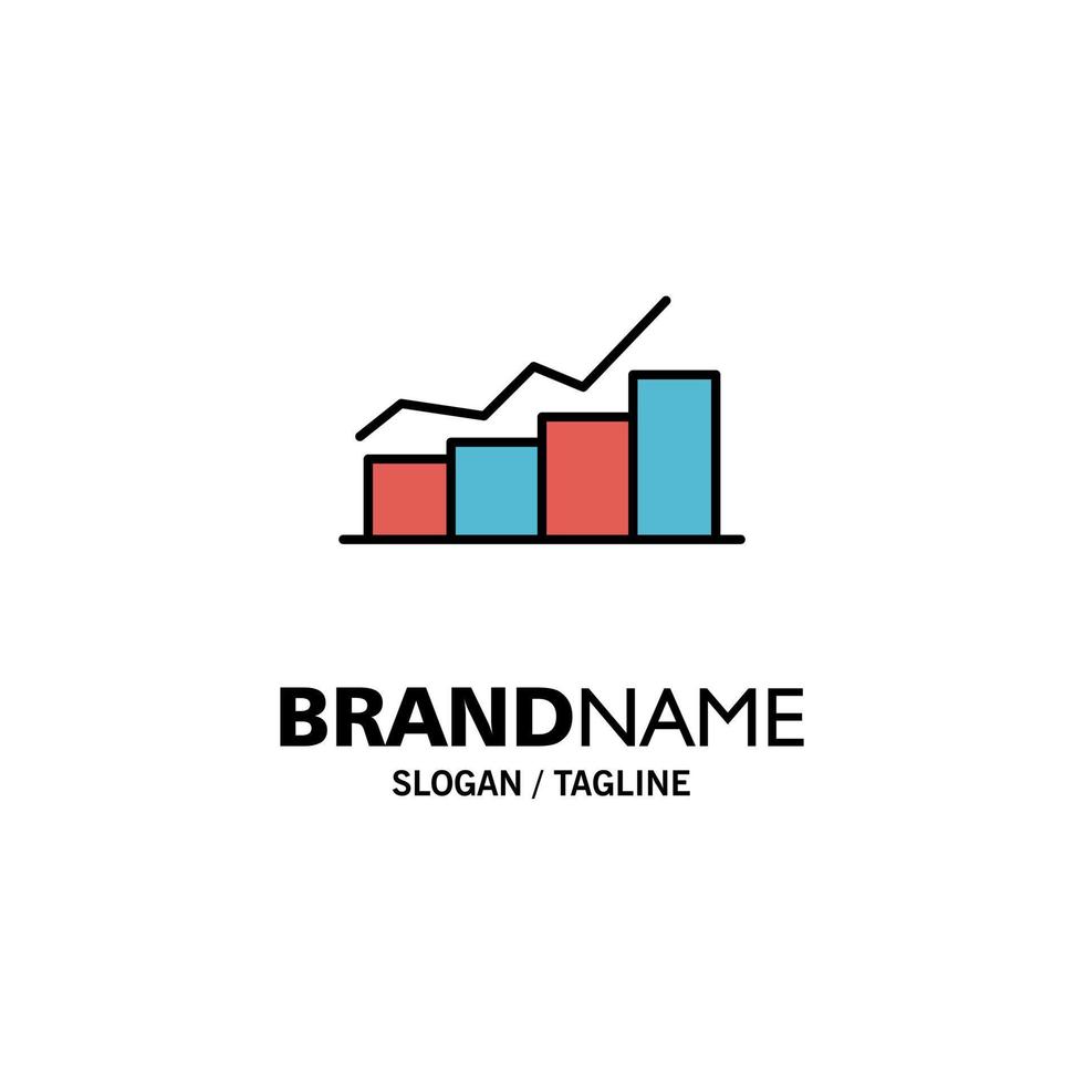 diagramme de croissance graphique d'organigramme augmenter les progrès modèle de logo d'entreprise couleur plate vecteur