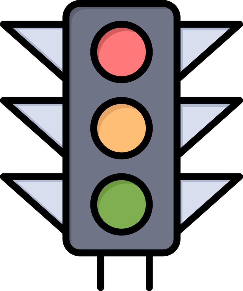 panneau de signalisation lumière route plat couleur icône vecteur icône modèle de bannière