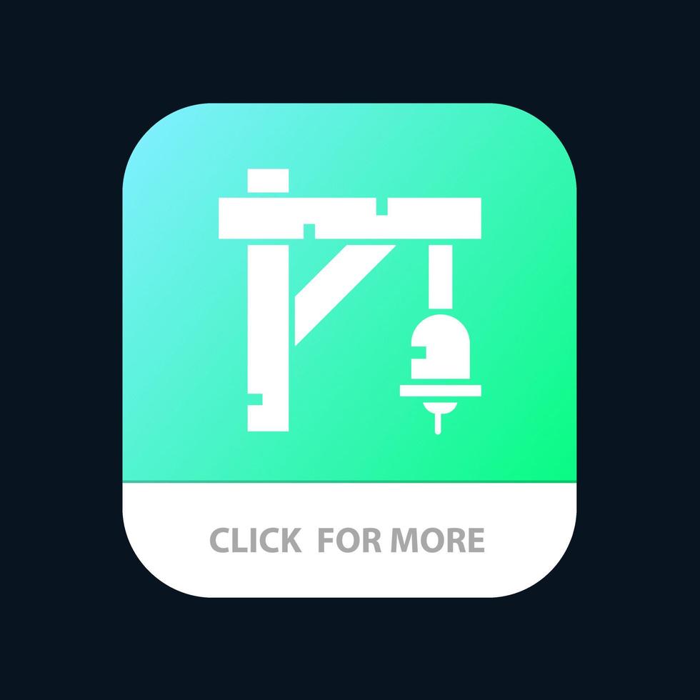 signe de cloche transport en train bouton d'application mobile version de glyphe android et ios vecteur
