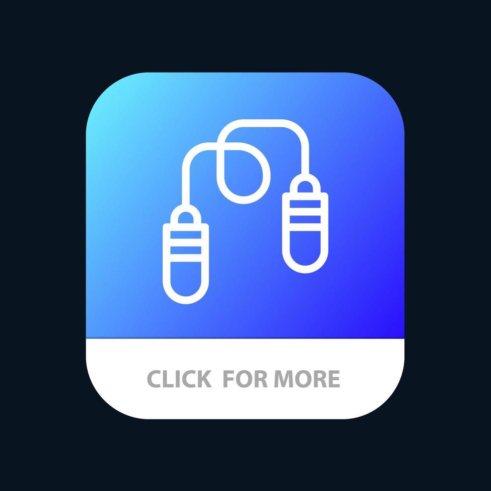 exercice de remise en forme sauter à la corde bouton d'application mobile version en ligne android et ios vecteur
