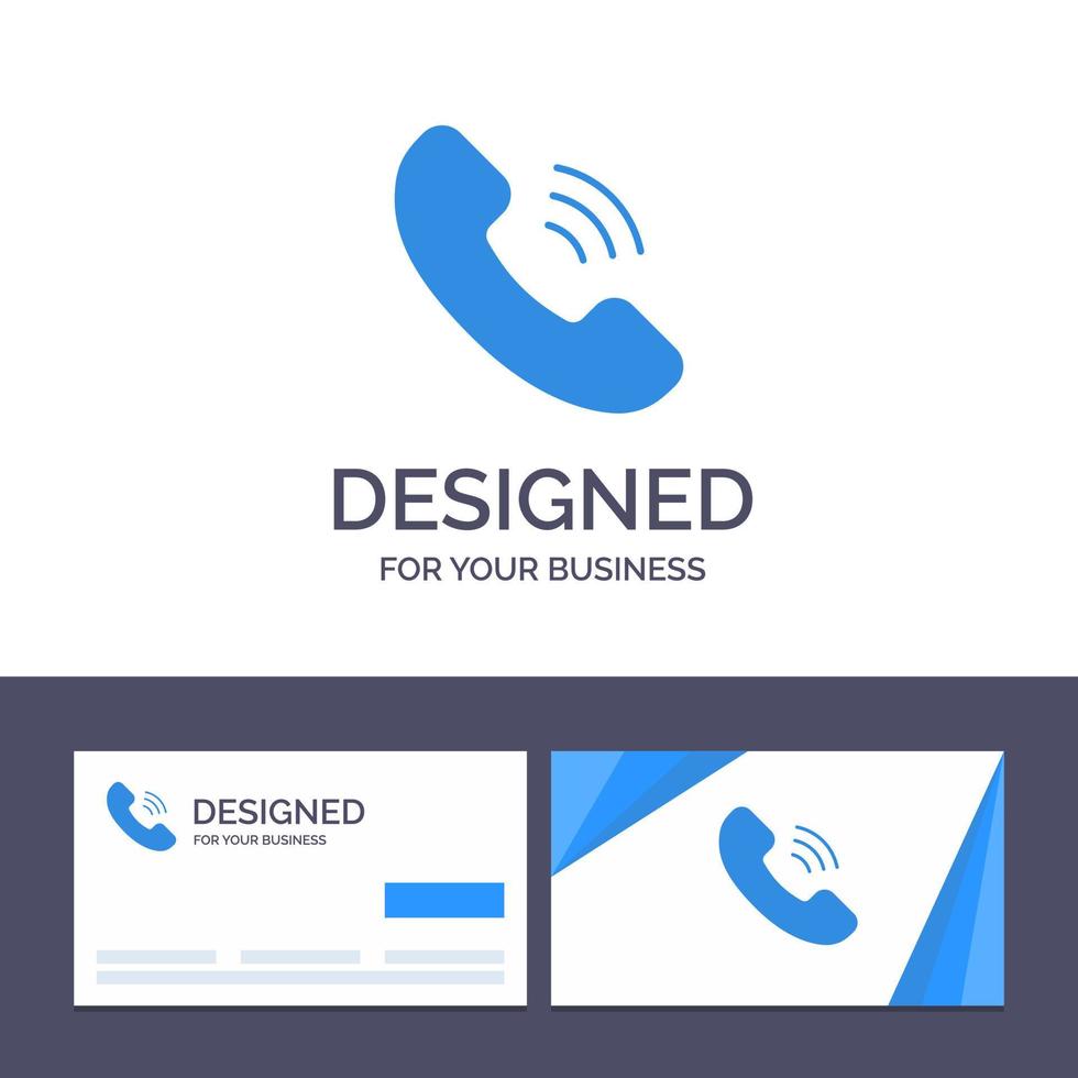 carte de visite créative et modèle de logo appel communication téléphone illustration vectorielle vecteur
