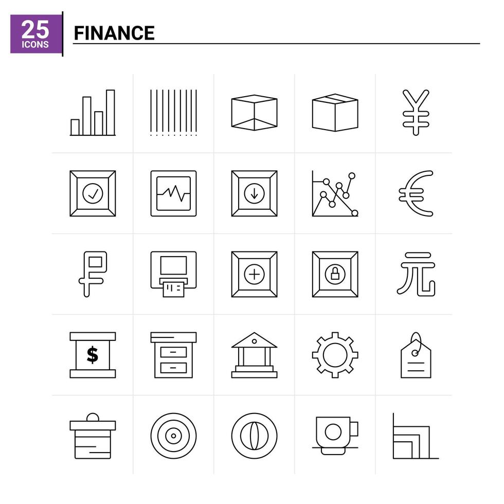 25 icônes de la finance mis en arrière-plan vectoriel