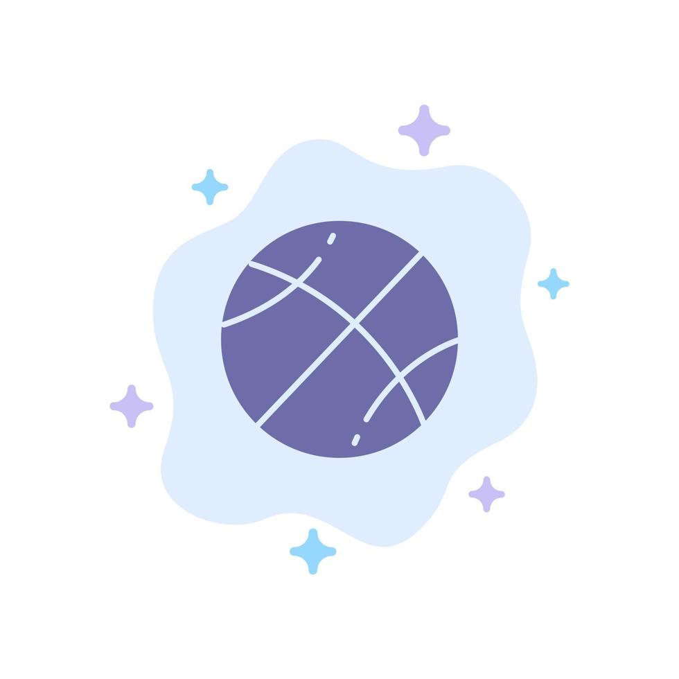 icône bleue de l'éducation au jeu de balle de basket-ball sur fond de nuage abstrait vecteur