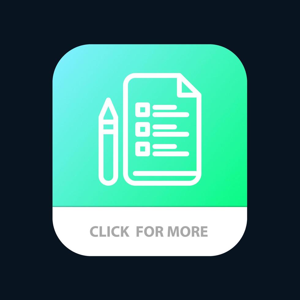 fichier éducation stylo crayon application mobile bouton android et ios version en ligne vecteur