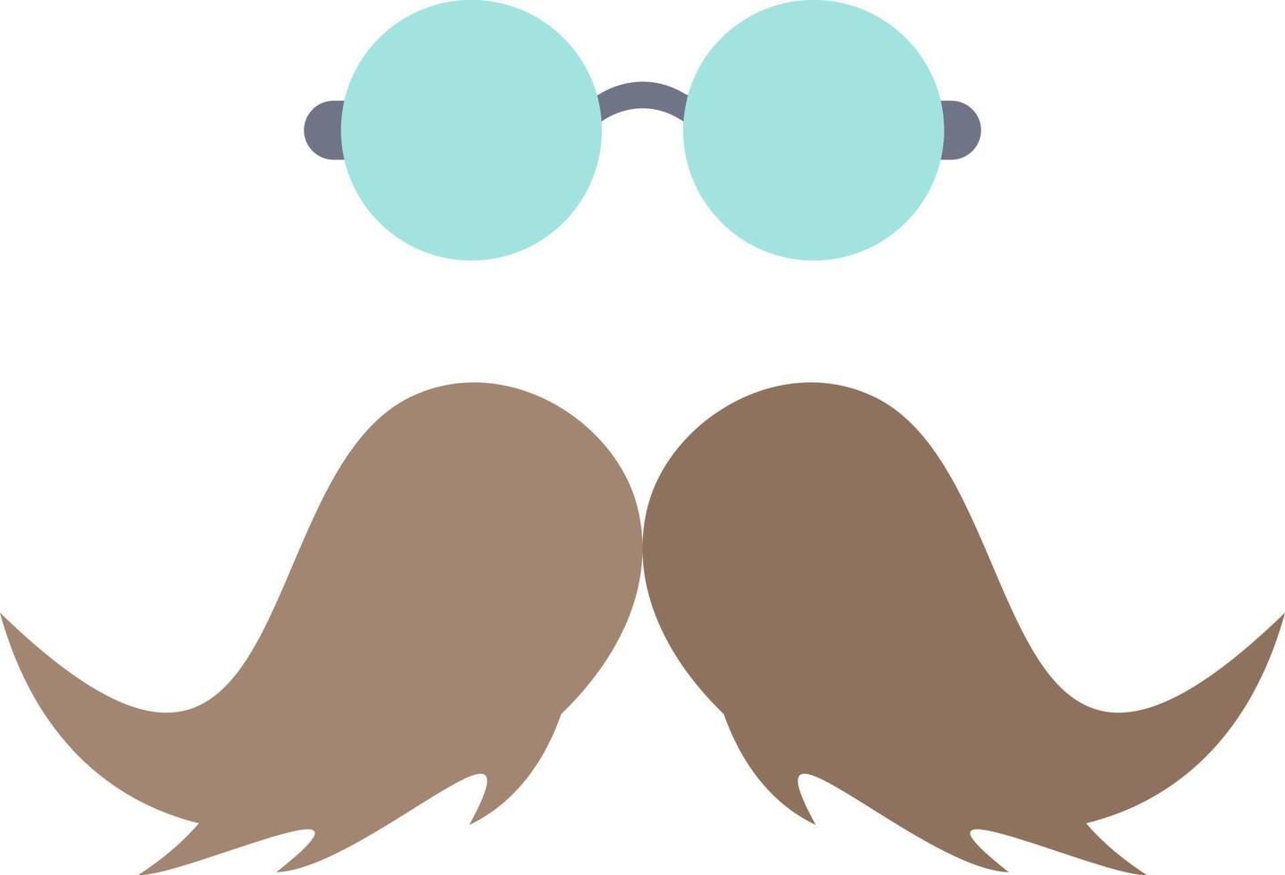 moustache hipster movember mâle hommes plat couleur icône vecteur