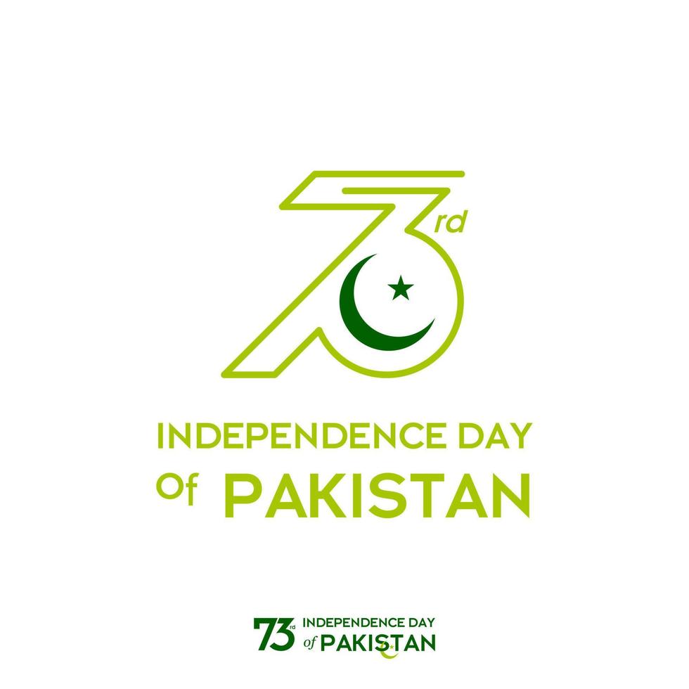 conception de typographie du jour de l'indépendance du pakistan typographie créative du 73e joyeux jour de l'indépendance du pakistan illustration de conception de modèle de vecteur