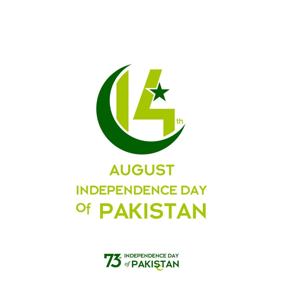 conception de typographie du jour de l'indépendance du pakistan typographie créative du 73e joyeux jour de l'indépendance du pakistan illustration de conception de modèle de vecteur