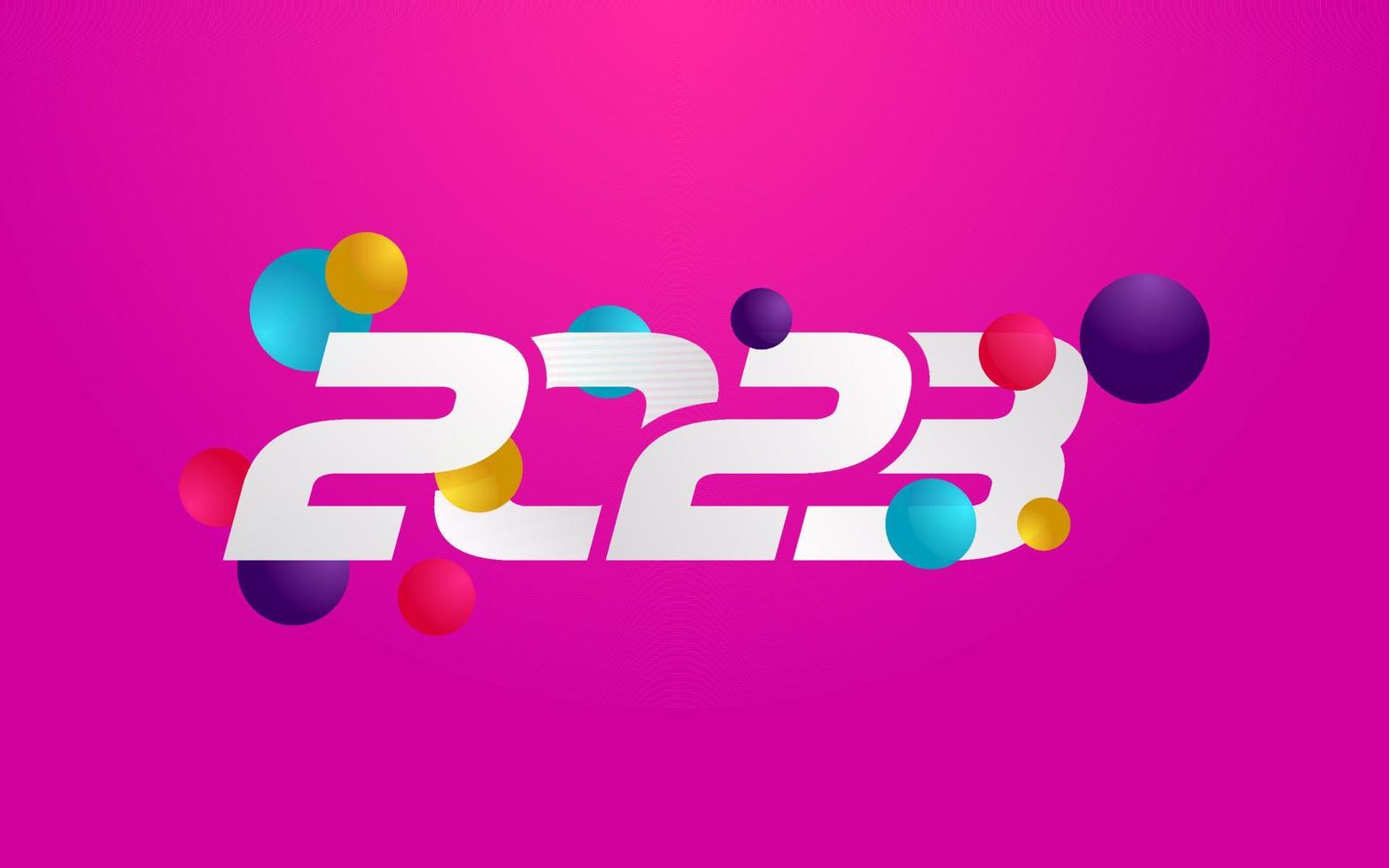 nouvelle conception de typographie de l'année 2023. illustration de logo de numéros 2023 vecteur