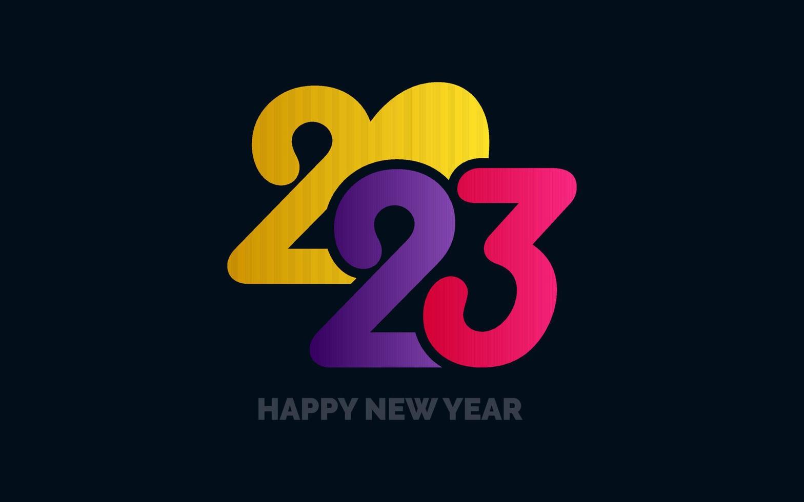 2074 symboles de bonne année. nouvelle conception de typographie de l'année 2023. illustration de logo de numéros 2023 vecteur