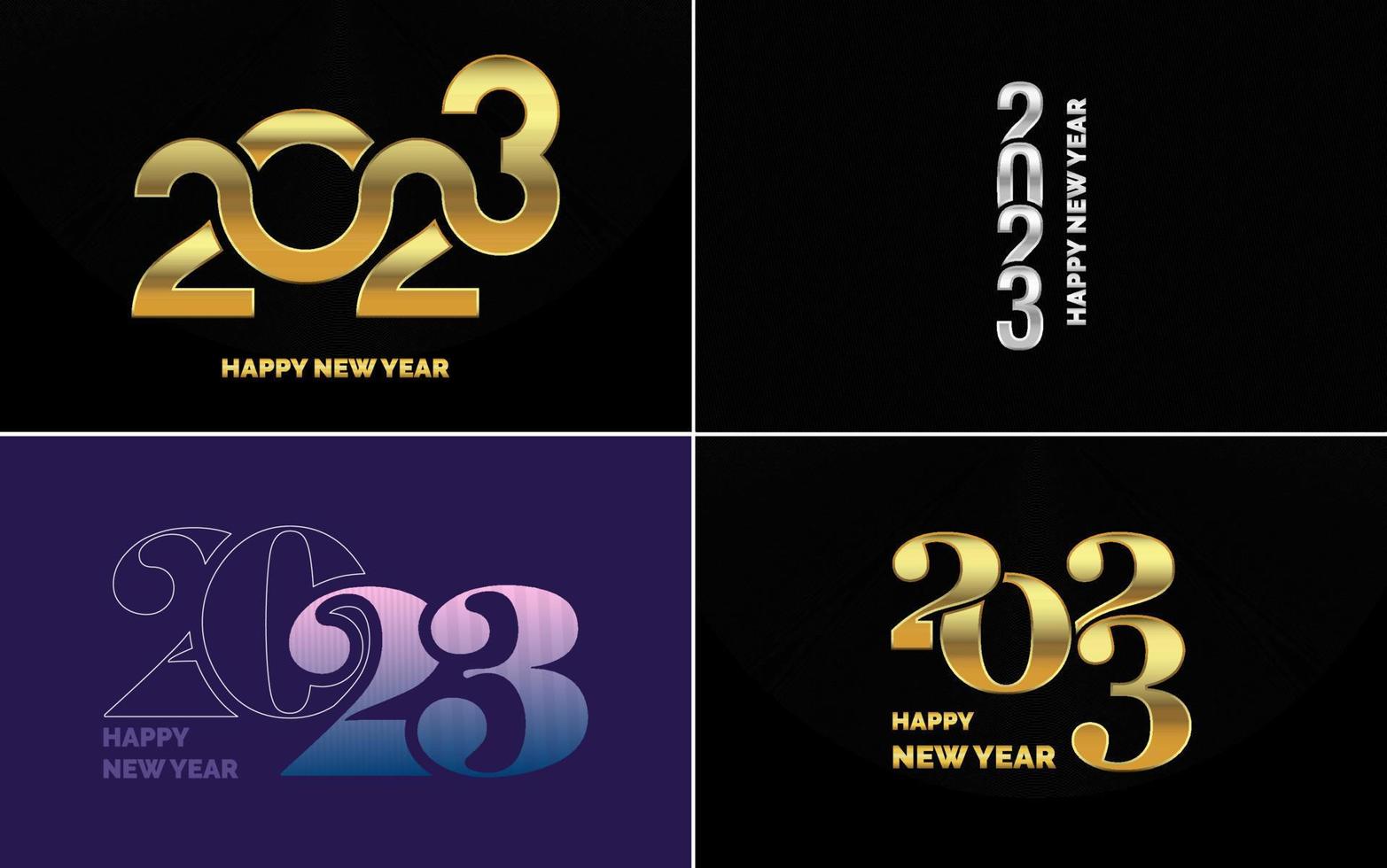 ensemble de conception de logo 2023 bonne année. modèle de conception de numéro 2023. décor de noël 2023 symboles de bonne année. conception de noël moderne pour la bannière. réseau social. couverture et calendrier vecteur