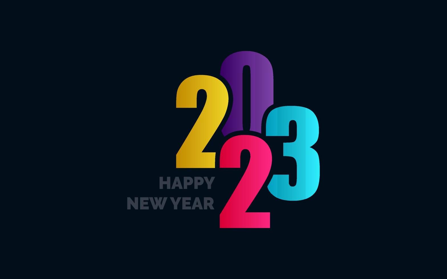 2070 symboles de bonne année. nouvelle conception de typographie de l'année 2023. illustration de logo de numéros 2023 vecteur