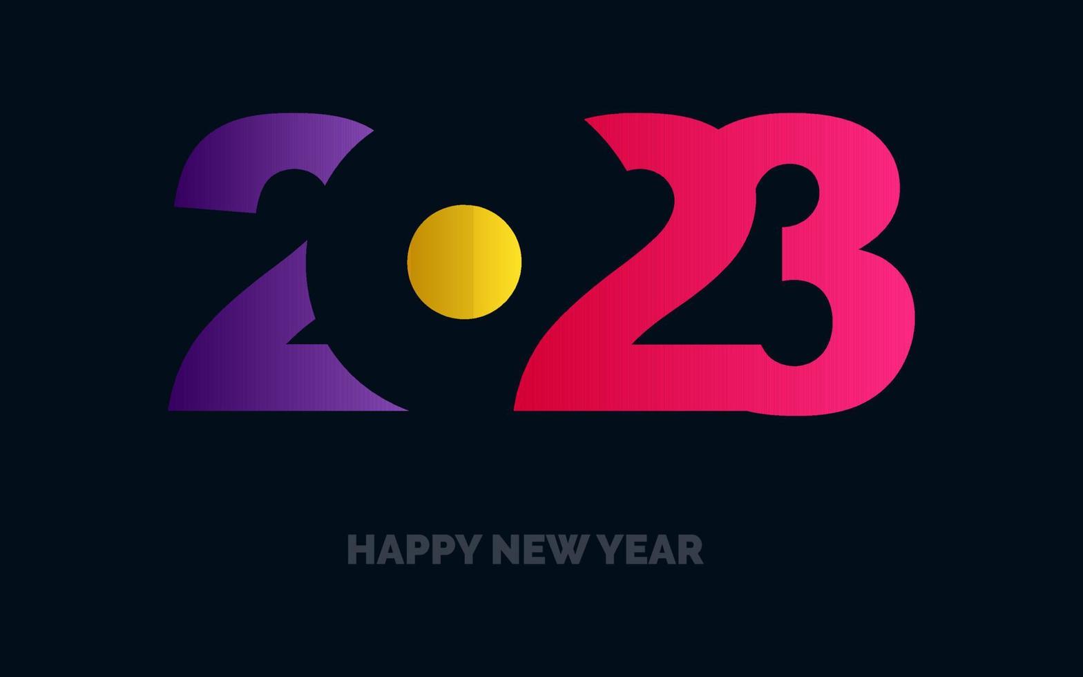 nouvelle conception de typographie de l'année 2023. illustration de logo de numéros 2023 vecteur