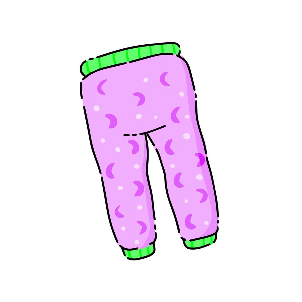 pantalon bébé. vêtements pour bébés et pyjamas avec motif. illustration de dessin animé isolé sur fond blanc vecteur