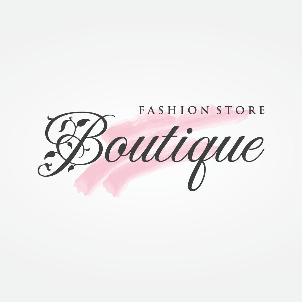 modèle de logo de mode féminine avec cintre, vêtements de luxe.logo pour entreprise, boutique, boutique de mode, modèle, shopping et beauté. vecteur