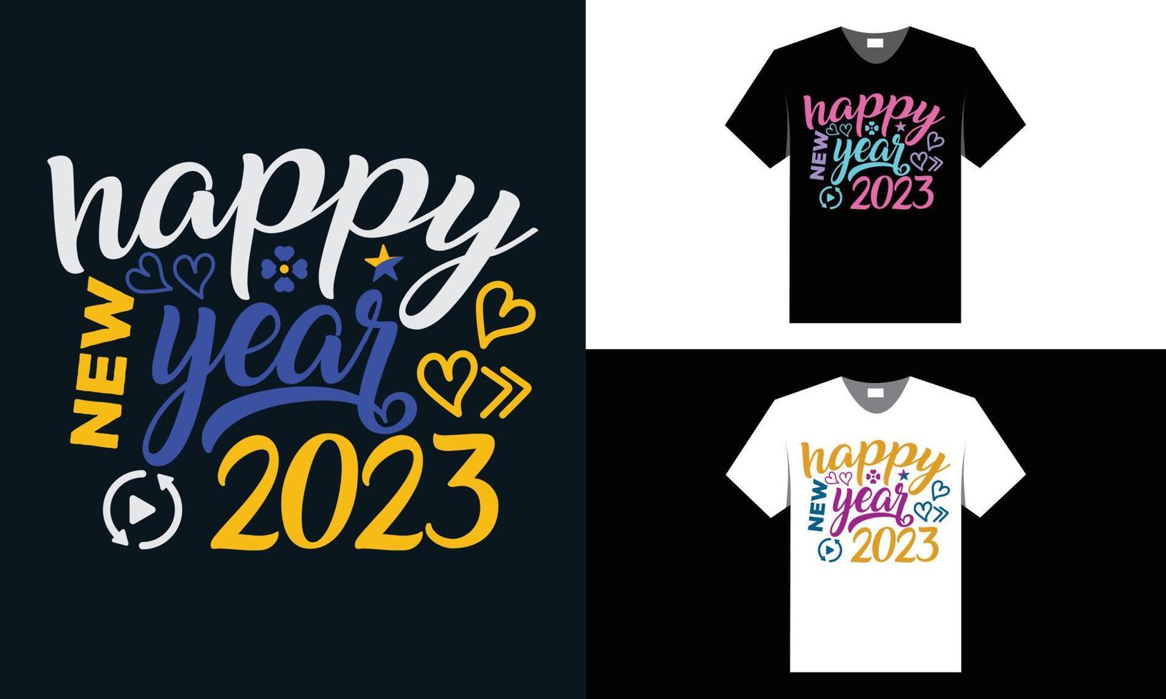 meilleur design de t-shirt de typographie pour la bonne année 2023 vecteur