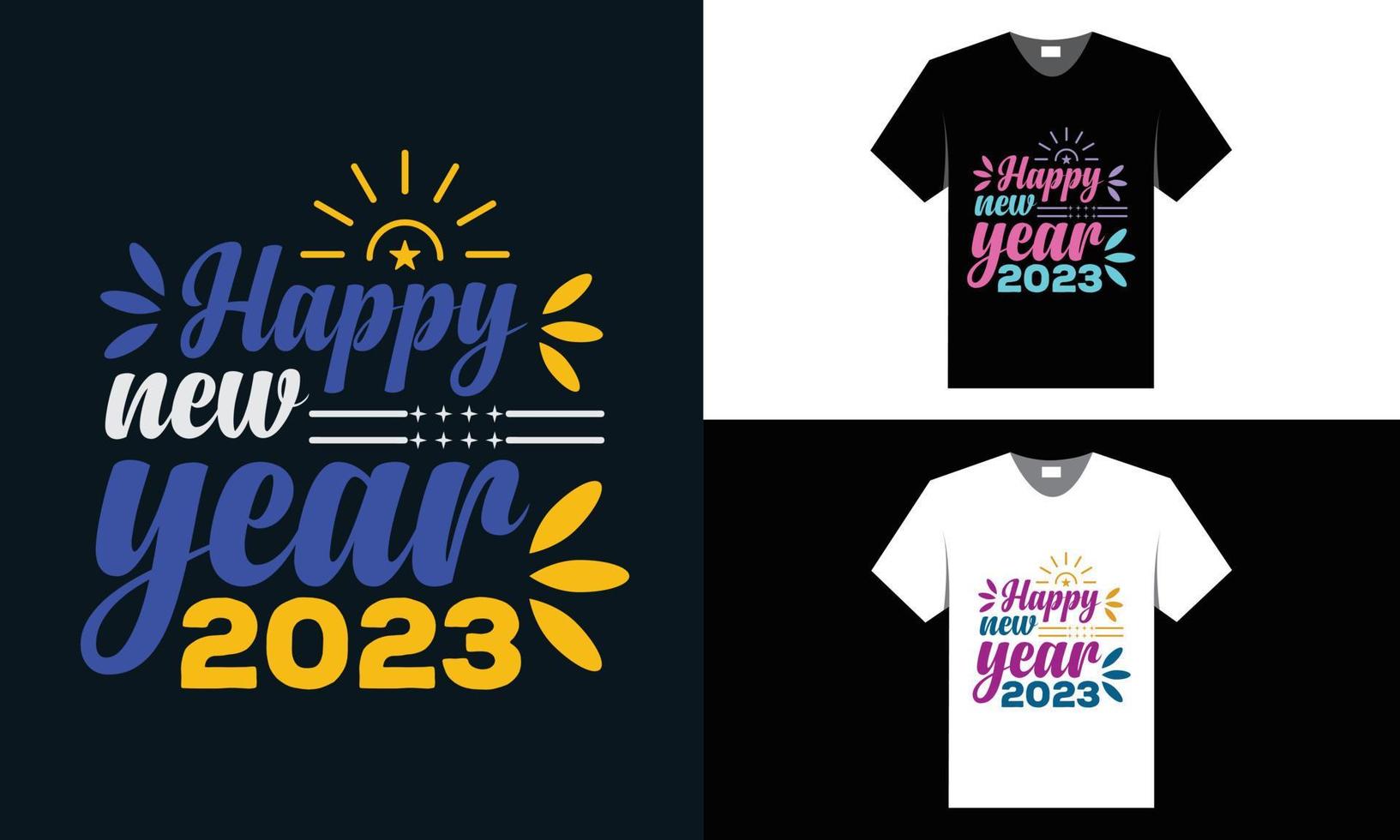 meilleur design de t-shirt de typographie pour la bonne année 2023 vecteur