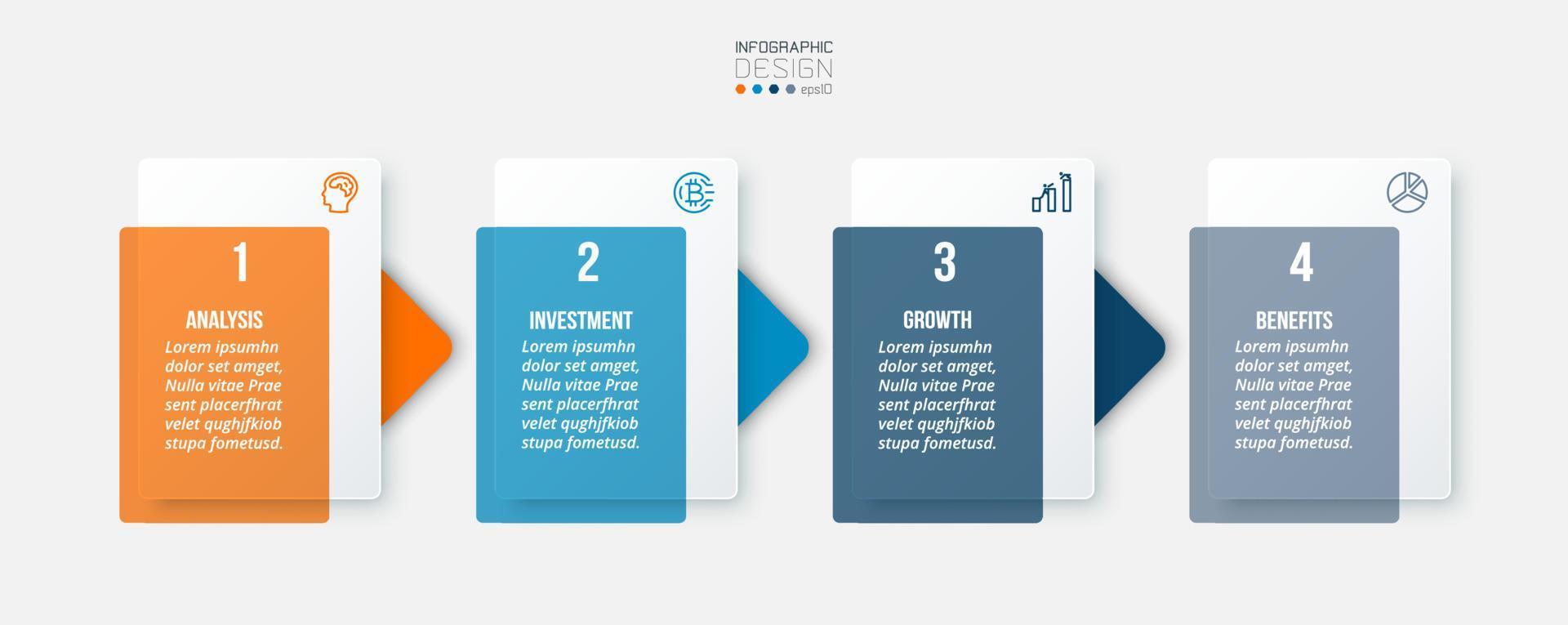 concept d'entreprise de modèle infographique avec étape. vecteur