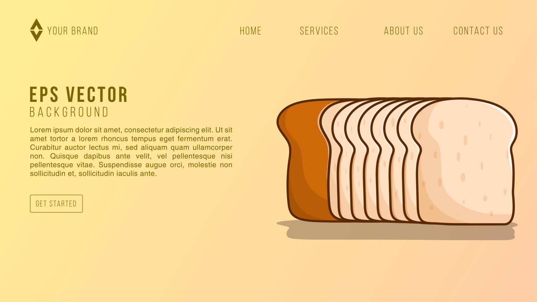 pain boulangerie web design abstrait eps 10 vecteur pour site web, page d'accueil, page d'accueil, page web