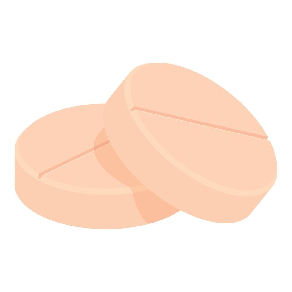 icône de deux pilules rondes, style cartoon vecteur