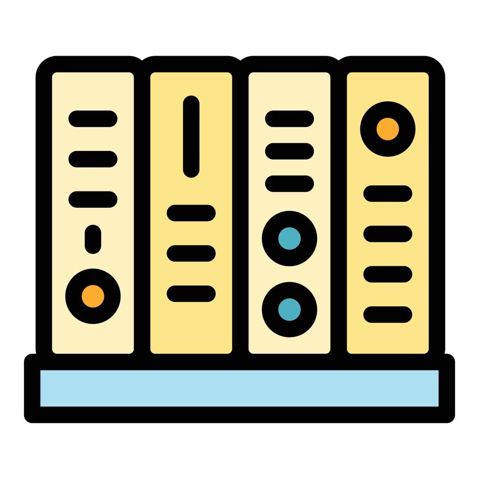 bibliothèque livres icône couleur contour vecteur