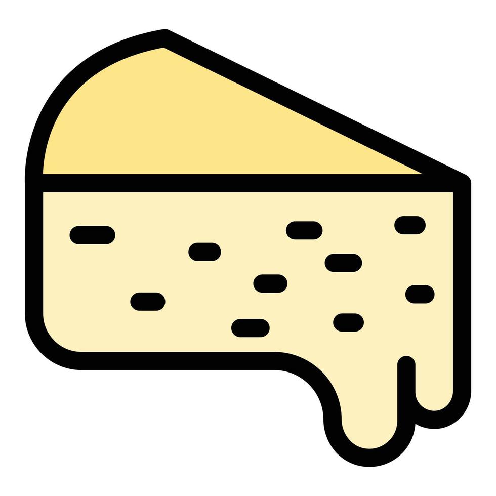 vecteur de contour de couleur d'icône de fonte de fromage
