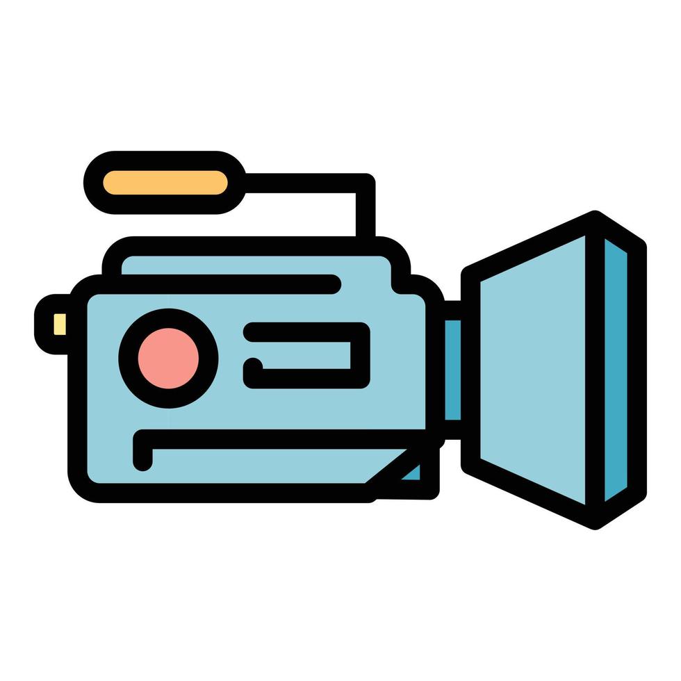 icône de caméra de cinéma vecteur de contour de couleur