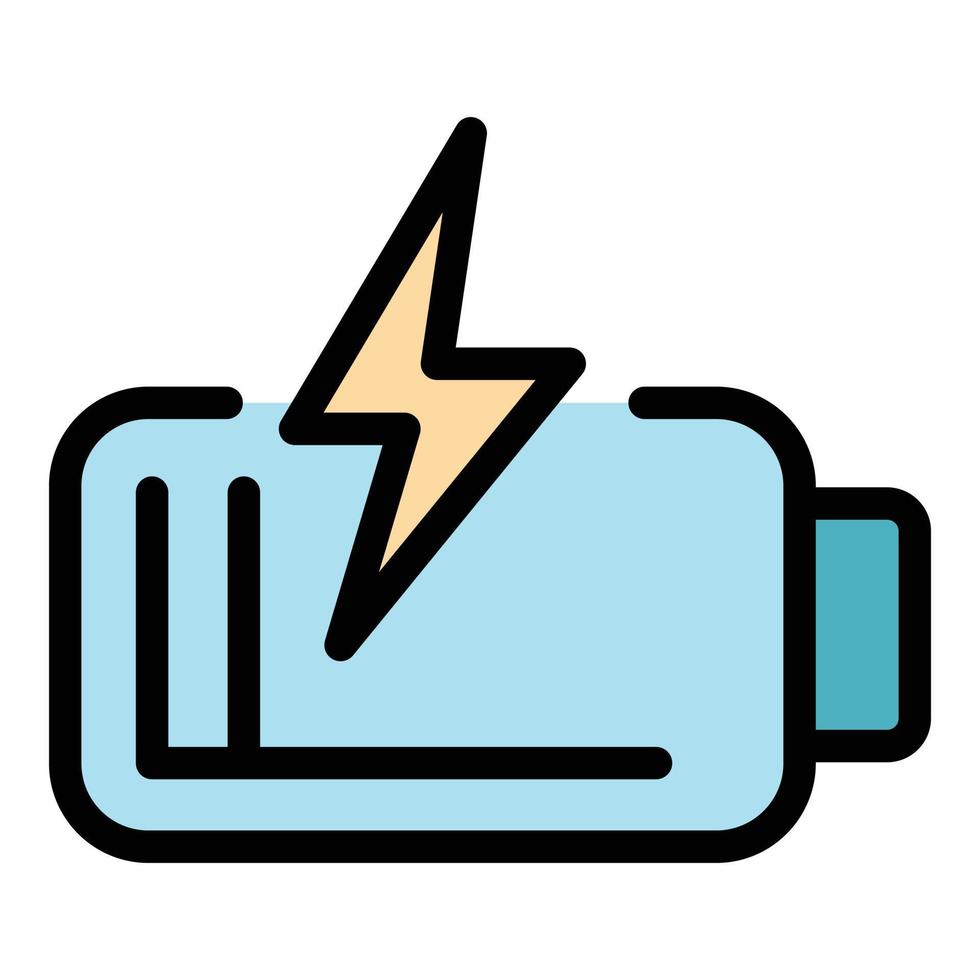 vecteur de contour de couleur d'icône de chargeur de batterie rapide