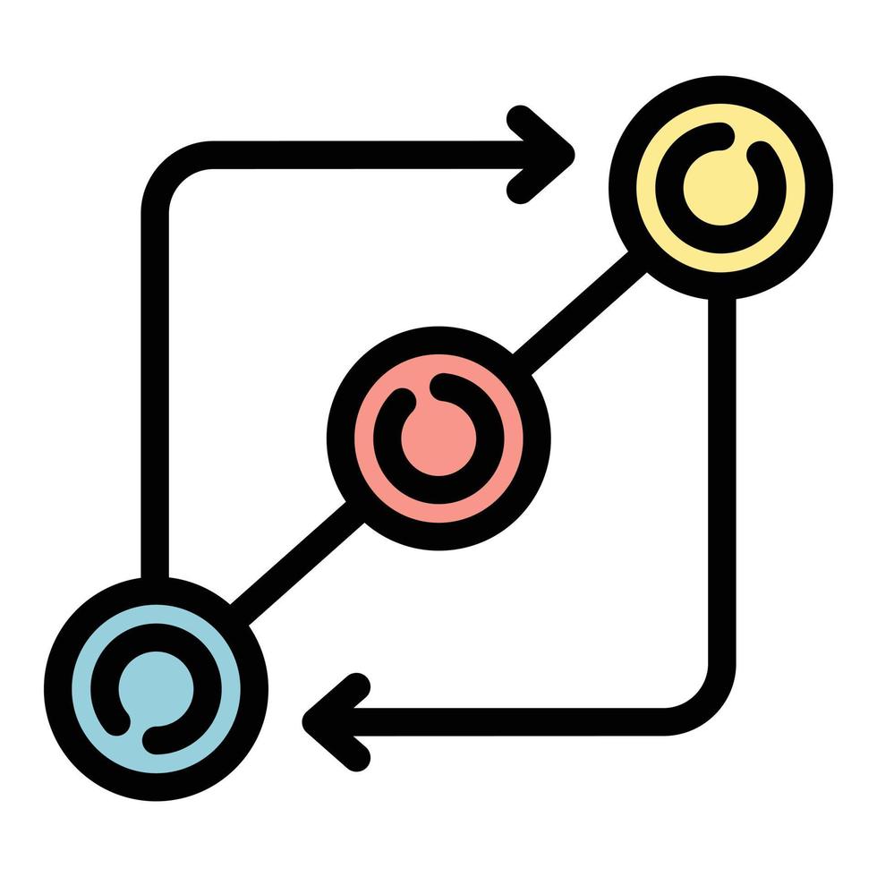 icône de position de collaboration d'affaires vecteur de contour de couleur