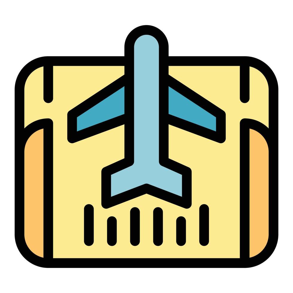 vecteur de contour de couleur d'icône de billet d'avion