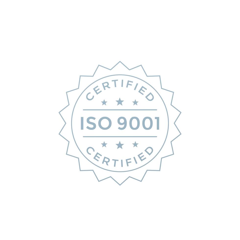 conception de badge iso 9001, étiquette vectorielle sur blanc vecteur