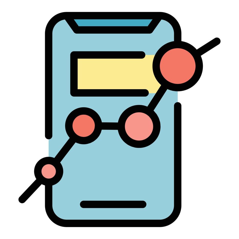 vecteur de contour de couleur d'icône de téléphone de marché de suivi