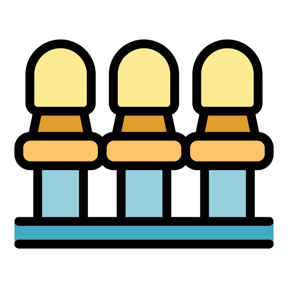 vecteur de contour de couleur d'icône de sièges de train