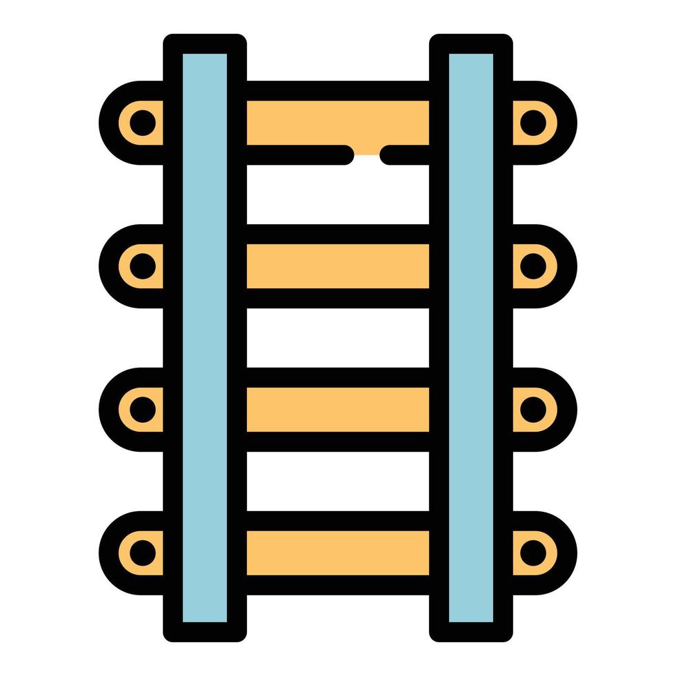 vecteur de contour de couleur de l'icône de chemin de fer de train