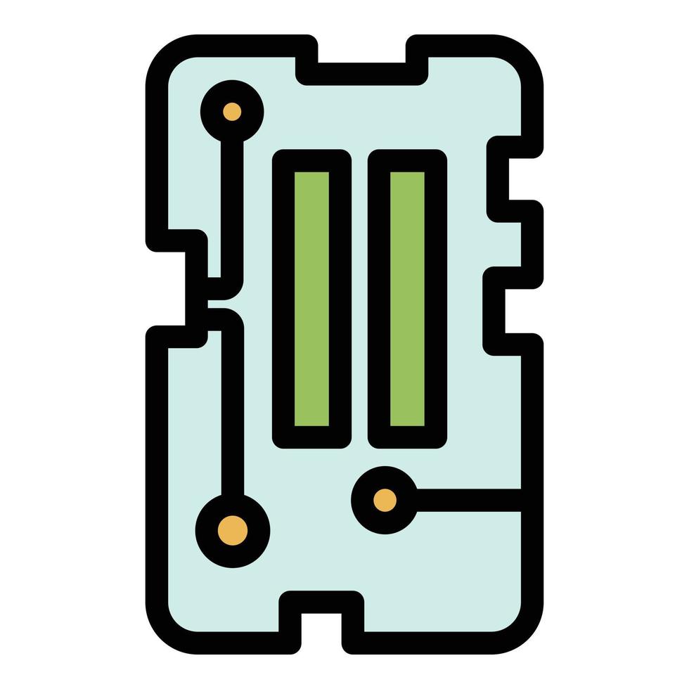 vecteur de contour de couleur d'icône de partie de téléphone mobile