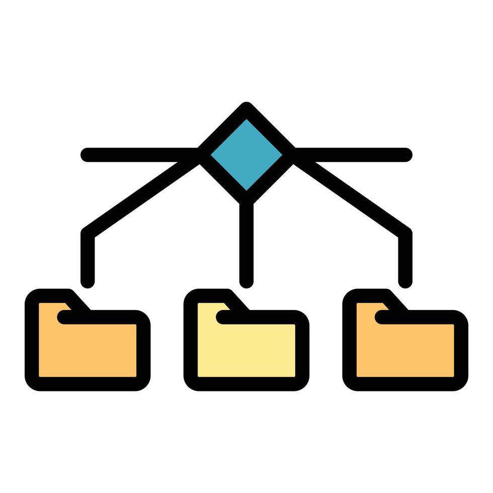 vecteur de contour de couleur d'icône de dossiers de serveur