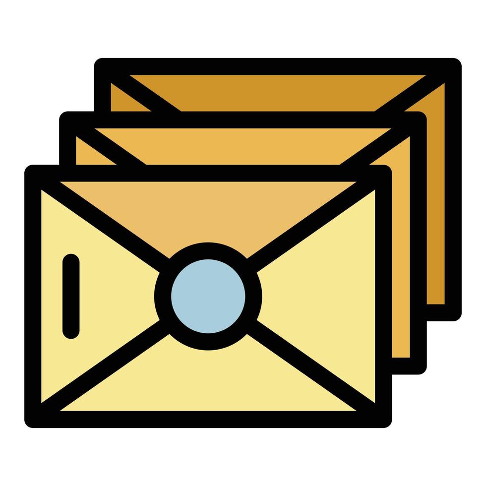 vecteur de contour de couleur de l'icône de l'enveloppe de courrier