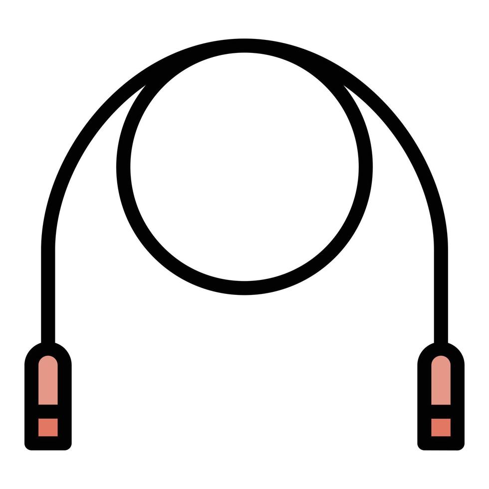 vecteur de contour de couleur d'icône de corde à sauter