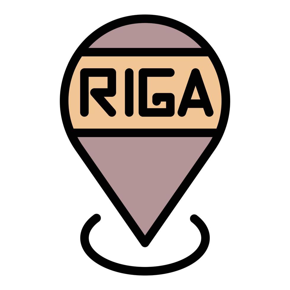 vecteur de contour de couleur de l'icône de localisation de riga