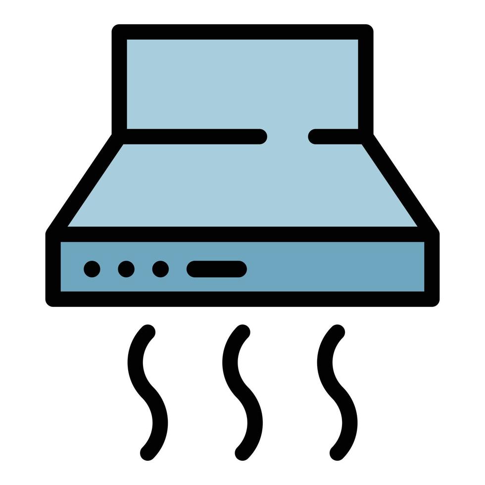 vecteur de contour de couleur de l'icône de refroidissement de l'air de cuisson