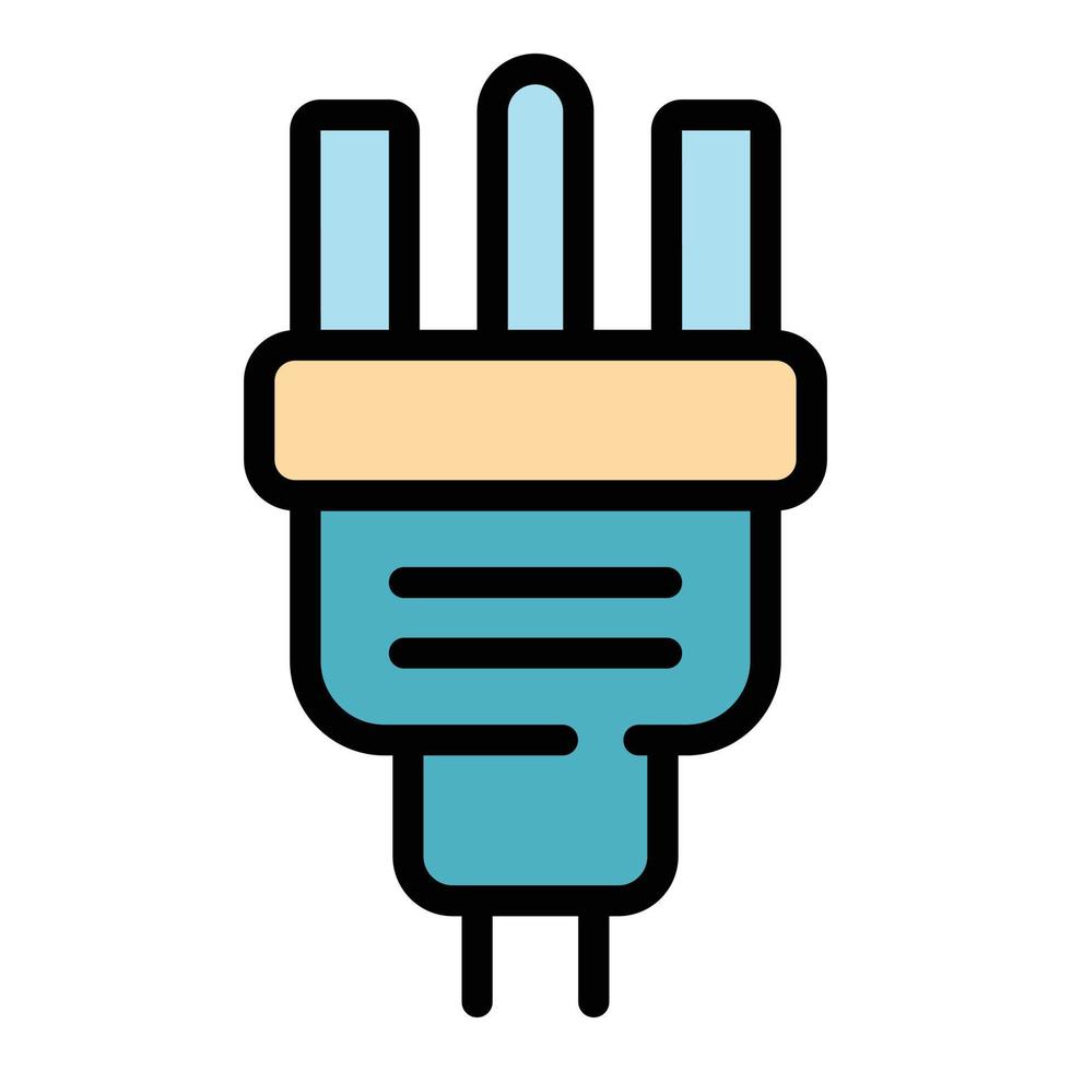 vecteur de contour de couleur d'icône de prise d'alimentation