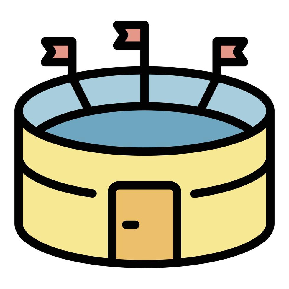 vecteur de contour de couleur d'icône de stade de football