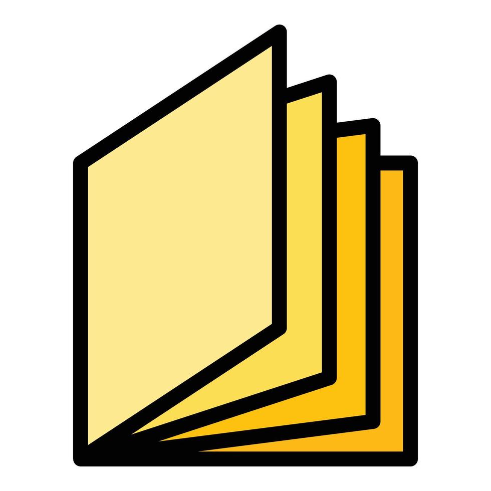 vecteur de contour de couleur d'icône de brochure de page